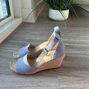Vince Camuto Blue Platform Espadrille Wedges